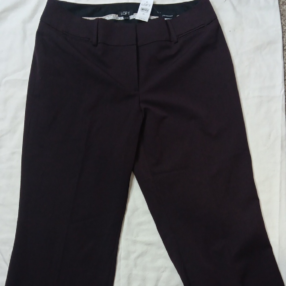 LOFT Women's Dark Purple Cropped Pants